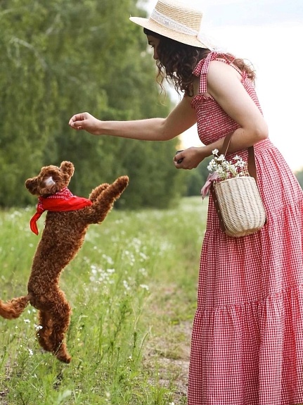 Сарафан в клетку в стиле кантри