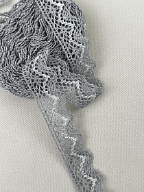 Кружево цв.серый/молочный, ш.32мм, хлопок-90%, п/э-10%, 10м, рис.031