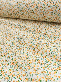 Импорт. хлопок "Цветочное вдохновение (оранжевые цветы)", ш.1.47м, хлопок-100%, 100гр/м.кв