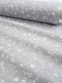 Ткань Дак/Duck "Роза Вьюнок" цв.серый, ш.1.8м, хлопок-65%, п/э-35%, 210гр/м.кв