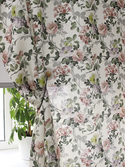 Лен костюмный Цифр.печать "Дикая роза", ш.1.5м, лен-100%, 190гр/м.кв