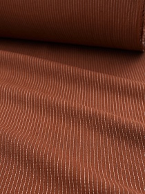 Пестрядь "Мелкая полоска на темно-терракотовом", ш.1.4м, хлопок-95%, п/э-5%, 155гр/м.кв