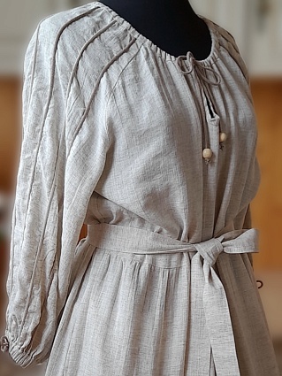 Платье изо льна с вискозой в суровом цвете