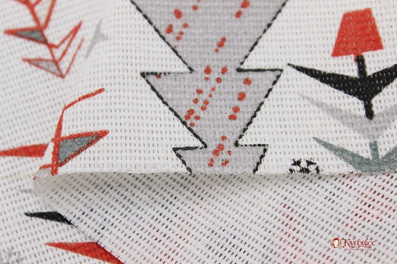 Рогожка "Скандинавские елочки" цв.красный, СОРТ2, ш.1.5м, хлопок-100%, 170гр/м.кв