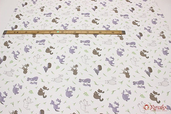 Муслин двухслойный "Лесная семейка", ш.1.35м, хлопок-100%, 100гр/м.кв