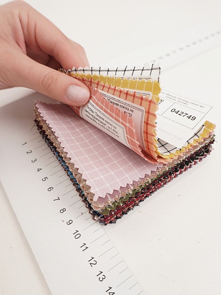 Комплект образцов "Пестрядь клетка" №3 (средняя, крупная)