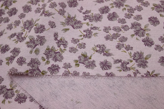 Теплый хлопок "Элиса" цв.бл.розово-сиреневый/сиреневый, ш.1.5м, хлопок-100%, 160гр/м.кв