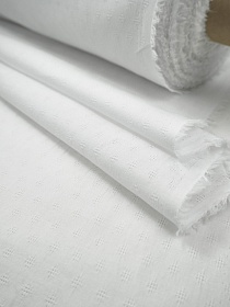 Фактурный хлопок "Ромбики мережка" цв.Белый (отбел.), ш.1.48м, батист, хлопок-100%, 60гр/м.кв