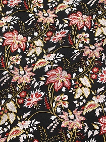 Штапель "Зачарованный сад" цв.черный, ш.1.45м, вискоза-100%, 100гр/м.кв
