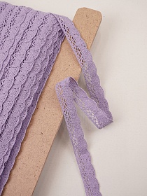 Кружево цв.сиреневый, ш.19мм, хлопок-90%, п/э-10%, рис.19.01.110/27