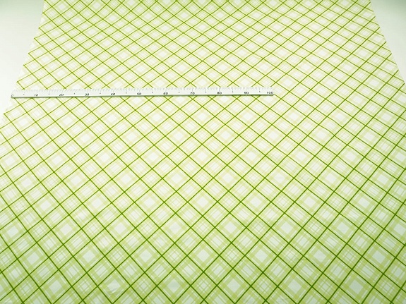Рогожка Премиум "Клетка-диагональ", цв.салатовый, ш.1.5м, хлопок-100%, 200гр/м.кв