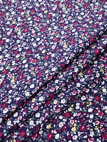 Импорт. хлопок "Цветочный вьюнок на чернильном", ш.1.5м, хлопок-100%, 100гр/кв.м