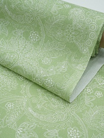 Бязь "Загадочный цветок - монохром" цв.салатовый, (комп), ш.1.5м, хлопок-100%, 110гр/м.кв