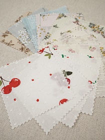 Комплект образцов "Фактурный хлопок с принтом" №1