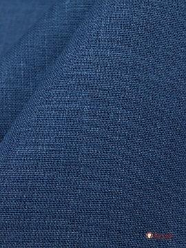 Лен костюмный цв.Этнографический синий, ш.1.5м, лен-100%, 190гр/м.кв