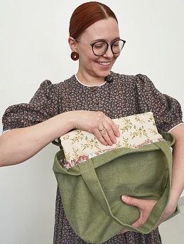 Сумка из джинсовой ткани и сатина