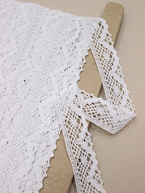 Кружево цв.белый, ш.30мм, хлопок-90%, п/э-10%, рис.111/1