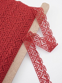 Кружево цв.красный, ш.30мм, хлопок-90%, п/э-10%, рис.024/16