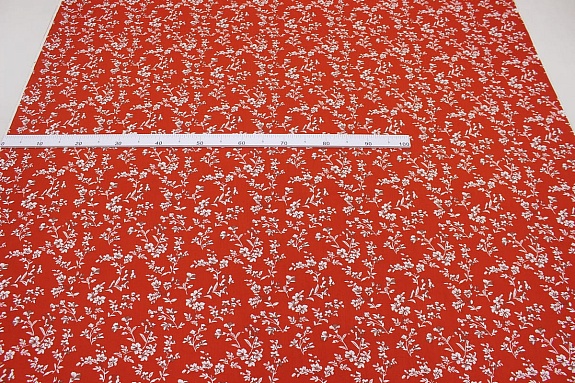 Штапель "Лейла", цв.кирпично-терракотовый, ш.1.42м, вискоза-100%, 90гр/м.кв