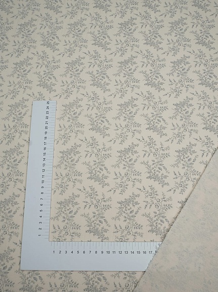 Мерный лоскут (ткань в отрезах) - Теплый хлопок "Осенние травы" цв.кремовый, ш.1.5м, хлопок-100%