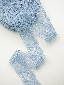 Кружево цв.небесно-голубая дымка, ш.30мм, хлопок-90%, п/э-10%, 10м, рис.024/20