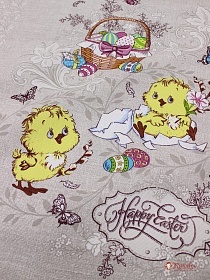 Рогожка "Пасхальные угощения", ш.1.5м, хлопок-100%, 165гр/м.кв, раппорт 63.5см
