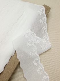 Шитье цв.молочный (общая ширина 60мм, ширина вышивки 25мм), хлопок-100%, батист