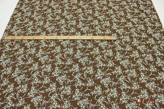 Штапель "Полевая нежность" цв.коричневый хаки, СОРТ2,  ш.1.45м, вискоза-100%, 100гр/м.кв
