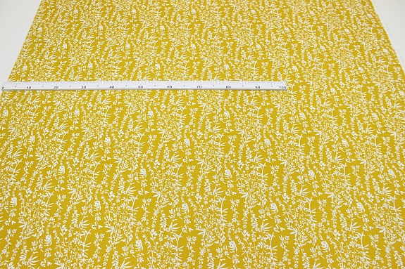 Штапель "Былинка" цв.горчично-желтый, ш.1.45м, вискоза-100%, 100гр/м.кв