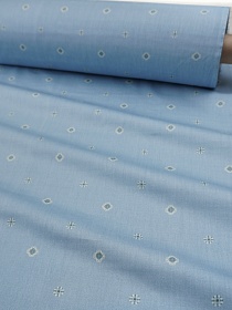 Сатин "Летний витраж - цветочки" цв.сине-голубой, (комп), СОРТ2, ш.1.6м, хлопок-100%, 110гр/м.кв