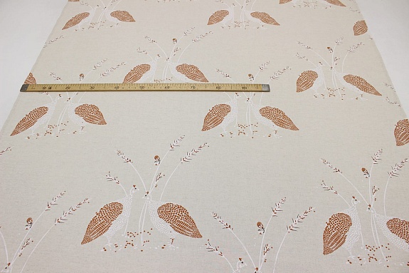 Мерный лоскут(ткань в отрезах) - Полулен "Куропатки", ш.1.5м, лен-30%, хлопок-70%