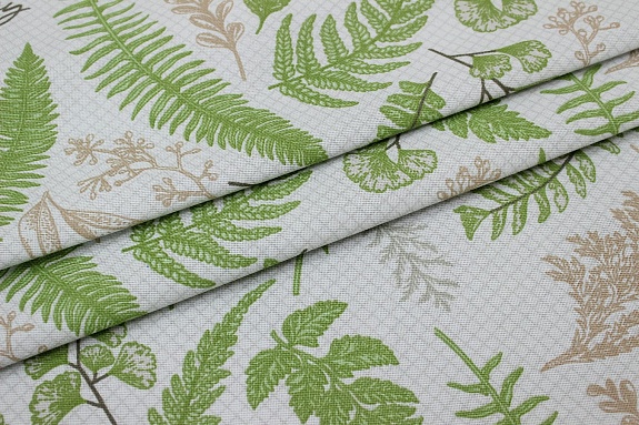 Рогожка "Лесная ботаника-клетка", ш.1.5м, хлопок-100%, 170гр/м.кв