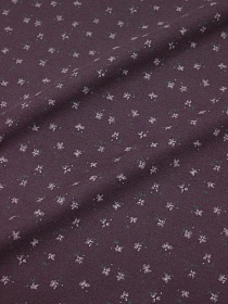 Теплый хлопок "Цветочки - мотылечки" цв.т.кофейно-лиловый, ш.1.5м, хлопок-100%, 150гр/м.кв