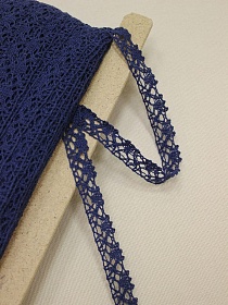 Кружево цв.т.сине-фиолетовый, ш.15мм, хлопок-90%, п/э-10%, рис.016/24