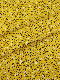 Штапель Премиум "Лобелия" цв.желто-горчичный, ш.1.45м, вискоза-100%, 120гр/м.кв