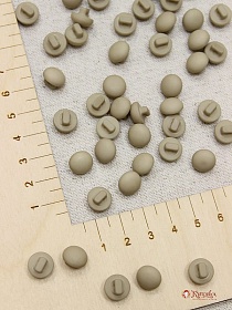 Пуговица "Грибок" пластмасса, цв.бежево-оливковый, 10мм