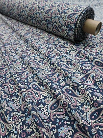 Импорт. хлопок "Мерида" цв.розовый/джинсово-синий, ш.1.5м, хл-100%, 100гр/м.кв