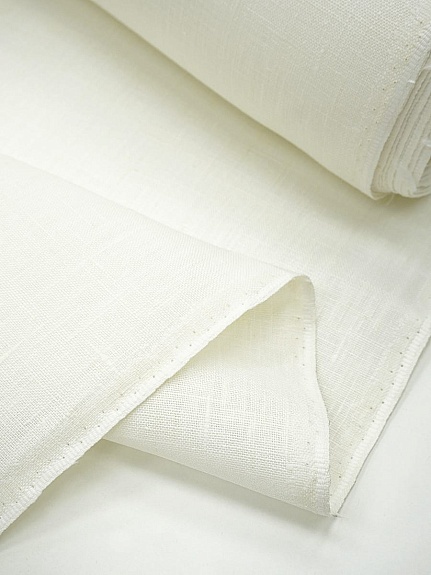 Лен интерьерный цв.Сливочный, СОРТ2, ш.1.6м, лен-100%, 270гр/м.кв