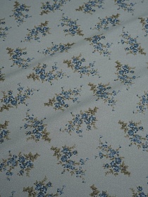 Теплый хлопок "Цветущая веточка" цв.синий/серый с зеленым оттенком, ш.1.48м, хлопок-100%, 160гр/м.кв
