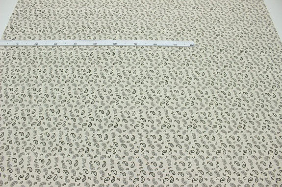 Полулен "Огуречный узор" (на суровом), ш.1.5м, лен-30%, хлопок-70%, 145гр/м.кв