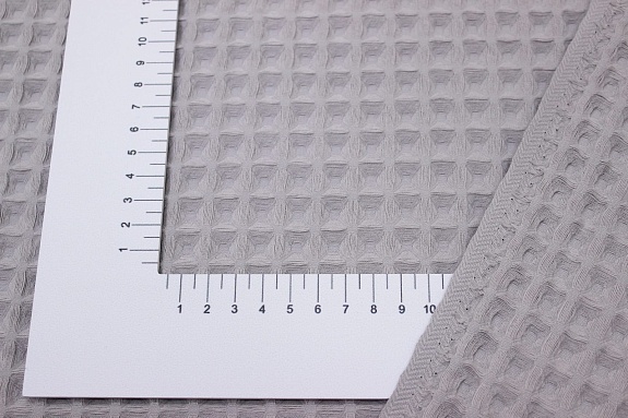 Вафельное премиум-полотно "Бохо" цв.пепельно-серый, ш.1.5м, хлопок-100%, 230гр/м.кв