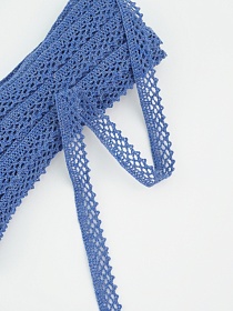 Кружево цв.джинсовый с фиолетовым оттенком, ш.10мм, хлопок-90%, п/э-10%, 10м,цв.21