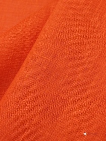 Лен сорочечный с эффектом мятости цв.Насыщенный оранжевый, ш.1.45м, лен-100%, 125гр/м.кв