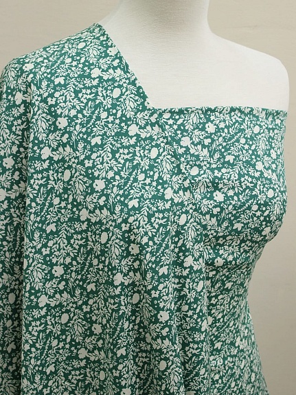 Штапель "Аделис" цв.зеленый, ш.1.45м, вискоза-100%, 95гр/м.кв