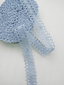 Кружево цв.небесно-голубая дымка, ш.19мм, хлопок-90%, п/э-10%, 10м, рис.047/20