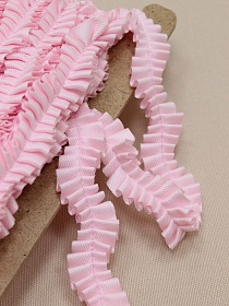 Тесьма плиссе "Волна" цв.светло-розовый, ш.20мм, п/э-100%