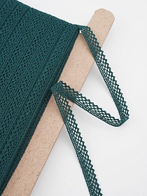 Кружево цв.зеленая морская волна, ш.10мм, хлопок-90%, п/э-10%, рис.129/33