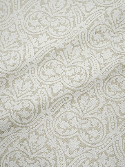 Полулен "Белый орнамент" (на суровом), ш.1.5м, лен-30%, хлопок-70%, 155гр/м.кв