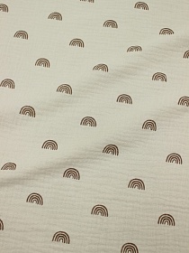 Муслин двухслойный с эф.жатости "Радуга-дуга" цв.св.телесно-бежевый, ш.1.4м, хл-100%, 120гр/м.кв