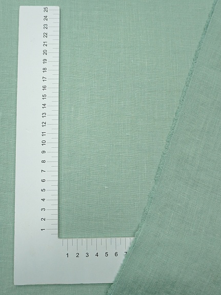 Лен костюмный с эффектом мятости цв.Светлая винтажная мята, ш.1.45м, лен-100%, 190гр/м.кв